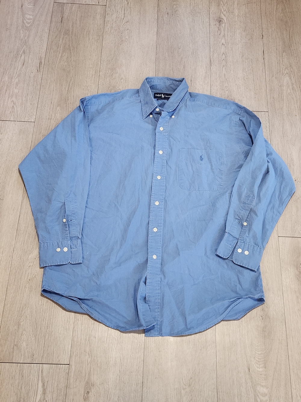 Vintage Ralph Lauren Oversized Oxford  Big Buttondown Blue Shirt 15.5 32/33